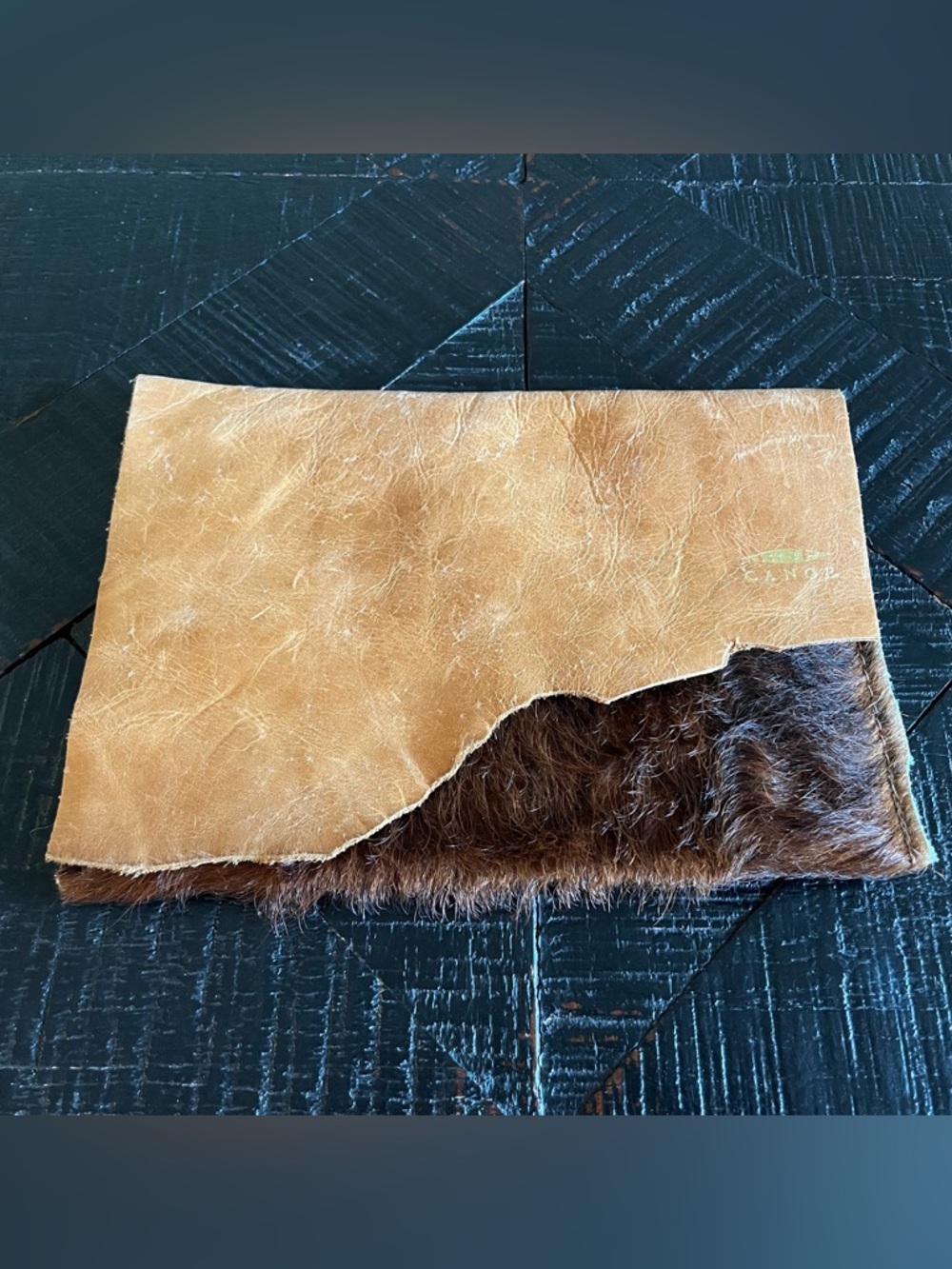 Vintage Canoe Hair-On-Hide Leather Envelope Clutch – Western Boho NEW